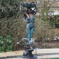 hot sale women fountain bronze sculpture for garden decor